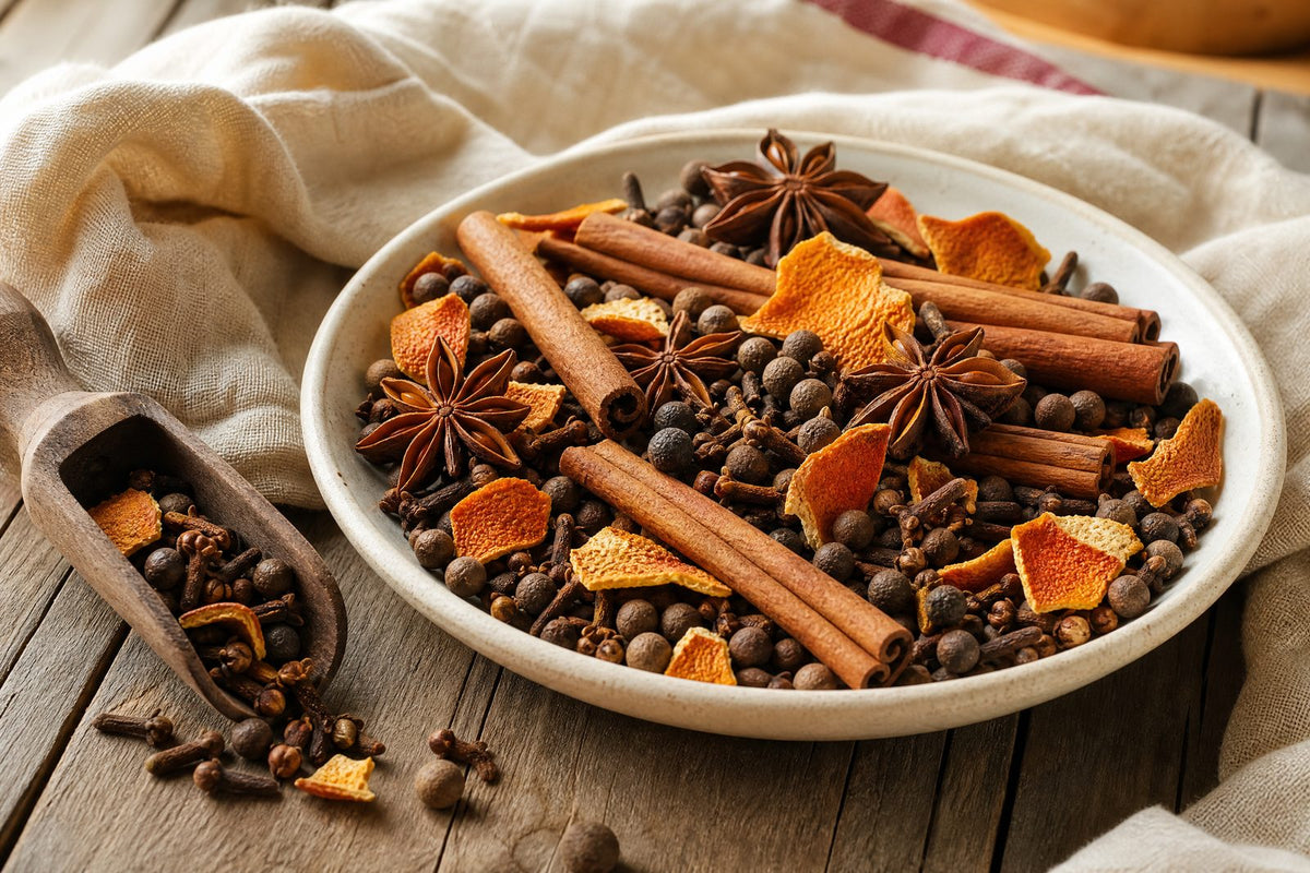 fragrant mulling spices in a bowl